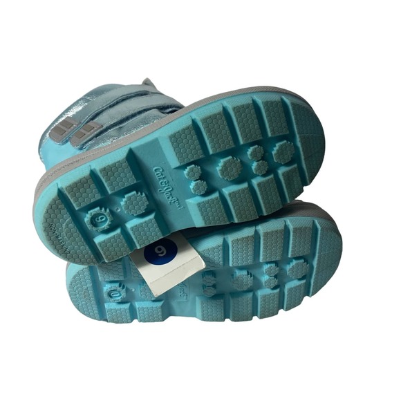 Cat & Jack Girls Blue Snow Boots Faux Fur Size 10 Toddlers - Picture 7 of 7